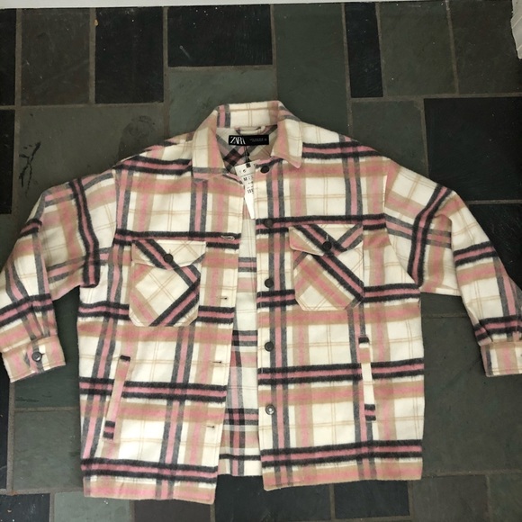 Zara Tops - Zara - Wool Blend Plaid Overshirt - Medium